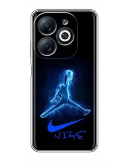 Чехол для Infinix Smart 8 с картинкой «Jordan Neon Blue» Чехол для Infinix Smart 8 с картинкой «Jordan Neon Blue»