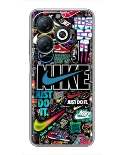 Чехол для Infinix Smart 8 с картинкой «Яркий коллаж Nike»