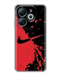 Чехол для Infinix Smart 8 с картинкой «Красные брызги Nike»