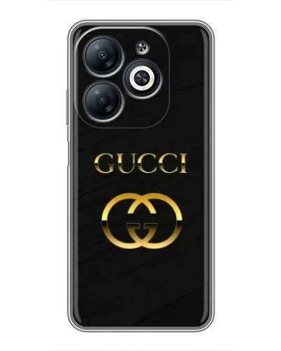Чехол для Infinix Smart 8 с картинкой «Золотой логотип Gucci»