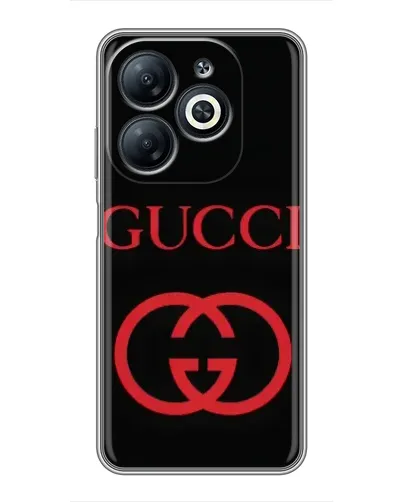 Чехол для Infinix Smart 8 с картинкой «Gucci — красный логотип»