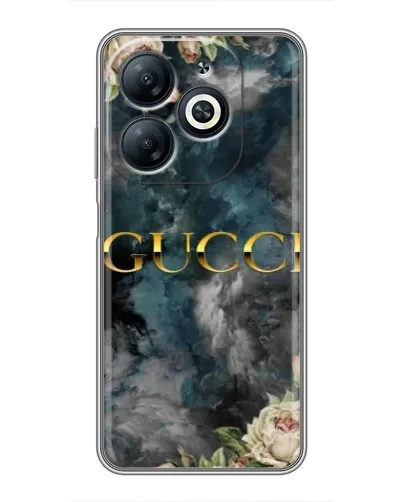 Чехол для Infinix Smart 8 с картинкой «Абстрактные цветы Gucci»