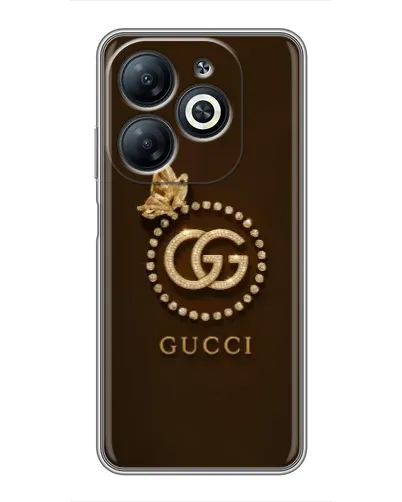Чехол для Infinix Smart 8 с картинкой «Gucci — золотая бабочка»
