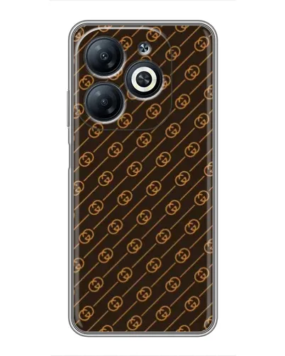 Чехол для Infinix Smart 8 с картинкой «Gucci — золотые диагонали»