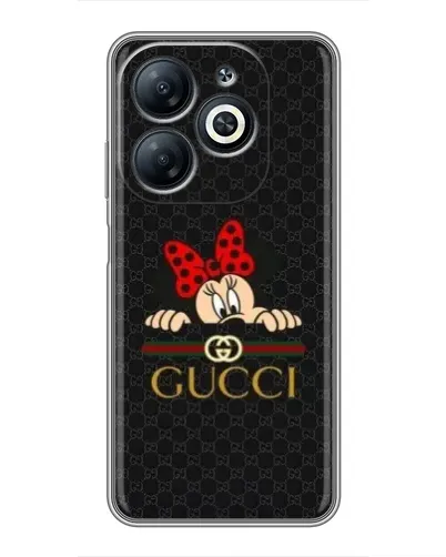 Чехол для Infinix Smart 8 с картинкой «Минни Маус Gucci — черный»