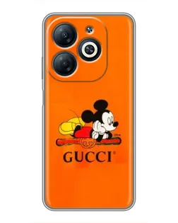 Чохол для Infinix Smart 8 з картинкою «Міккі Маус Gucci — помаранч» Чохол для Infinix Smart 8 з картинкою «Міккі Маус Gucci — помаранч»