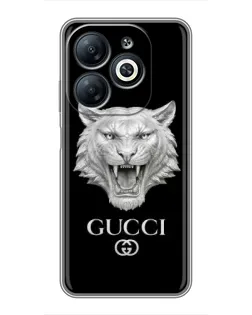 Чохол для Infinix Smart 8 з картинкою «Gucci — срібний лев» Чохол для Infinix Smart 8 з картинкою «Gucci — срібний лев»