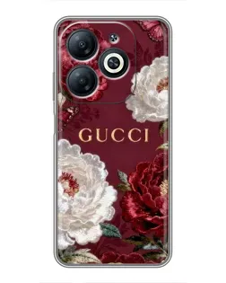 Чохол для Infinix Smart 8 з картинкою «Gucci — бордові троянди» Чохол для Infinix Smart 8 з картинкою «Gucci — бордові троянди»