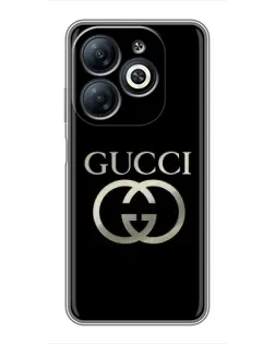Чохол для Infinix Smart 8 з картинкою «Gucci — золото на чорному» Чохол для Infinix Smart 8 з картинкою «Gucci — золото на чорному»