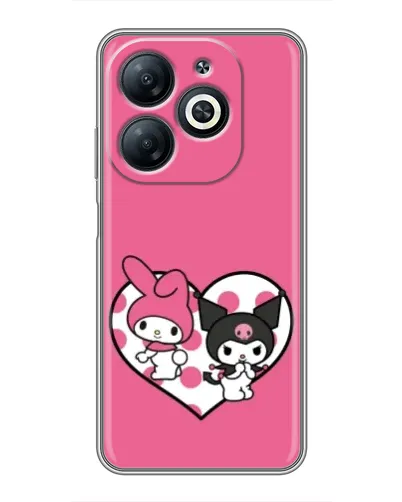 Чехол для Infinix Smart 8 с картинкой «Kuromi и My Melody» Чехол для Infinix Smart 8 с картинкой «Kuromi и My Melody»