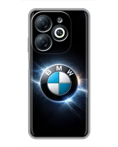 Чехол для Infinix Smart 8 с картинкой «BMW — неоновое сияние»