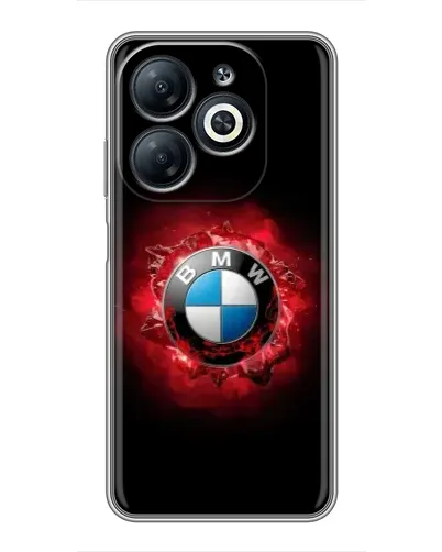 Чехол для Infinix Smart 8 с картинкой «Логотип BMW — вспышка»