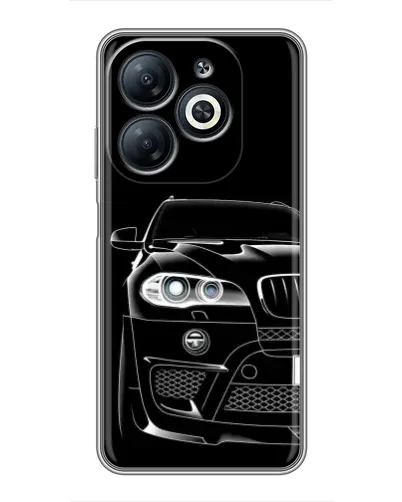 Чехол для Infinix Smart 8 с картинкой «Темный силуэт BMW»