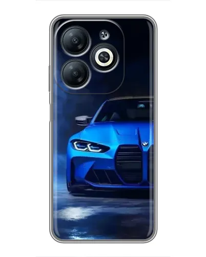 Чехол для Infinix Smart 8 с картинкой «Голубая BMW M4»