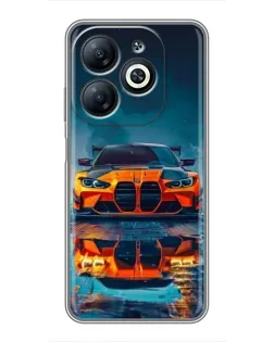 Чехол для Infinix Smart 8 с картинкой «BMW — золотая эмблема»