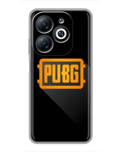 Чехол для Infinix Smart 8 с картинкой «PUBG — рамка лого»