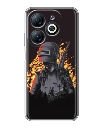 Чехол для Infinix Smart 8 с картинкой «PUBG — огненный силуэт»