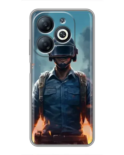 Чехол для Infinix Smart 8 с картинкой «PUBG — реалистичный герой»