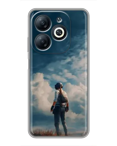 Чехол для Infinix Smart 8 с картинкой «Герой PUBG на скале»