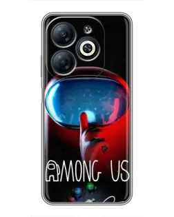 Чехол для Infinix Smart 8 с картинкой «Красный импостер — макро»