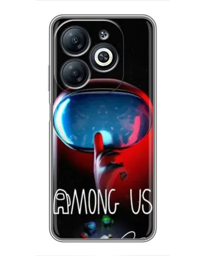 Чехол для Infinix Smart 8 с картинкой «Красный импостер — макро»