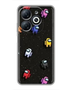 Чехол для Infinix Smart 8 с картинкой «Космический паттерн Among Us»
