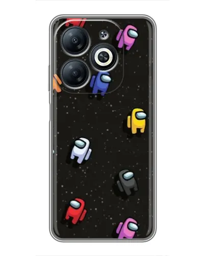 Чехол для Infinix Smart 8 с картинкой «Космический паттерн Among Us»
