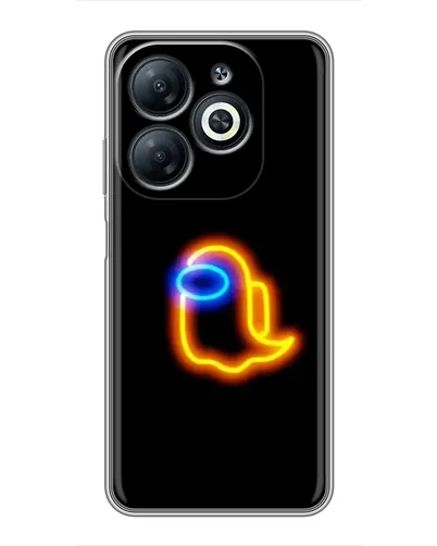 Чехол для Infinix Smart 8 с картинкой «Among Us неоновое сияние»