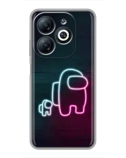 Чехол для Infinix Smart 8 с картинкой «Among Us неон-арт»