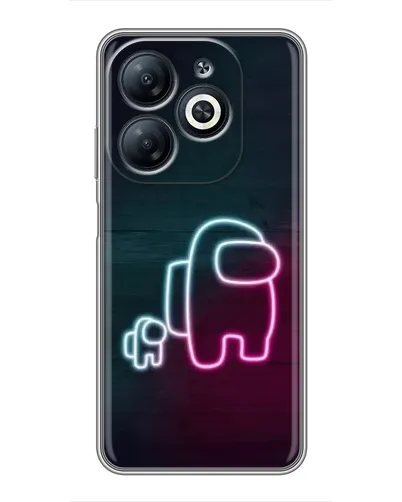 Чехол для Infinix Smart 8 с картинкой «Among Us неон-арт»