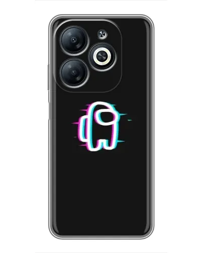 Чехол для Infinix Smart 8 с картинкой «Among Us неон»