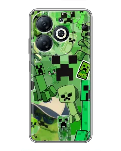 Чехол для Infinix Smart 8 с картинкой «Криперы Minecraft»
