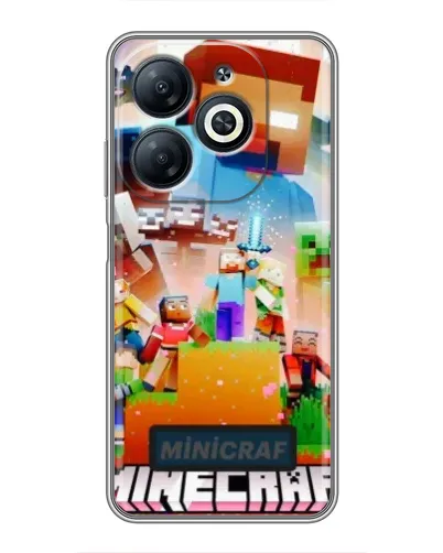 Чехол для Infinix Smart 8 с картинкой «Minecraft герои игры»