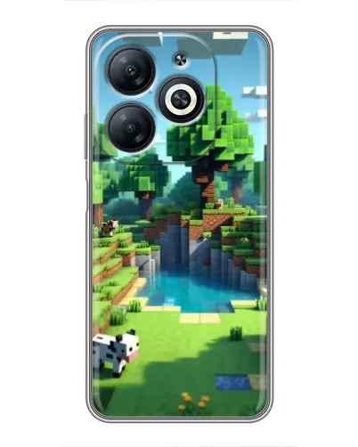 Чехол для Infinix Smart 8 с картинкой «Minecraft летний день»