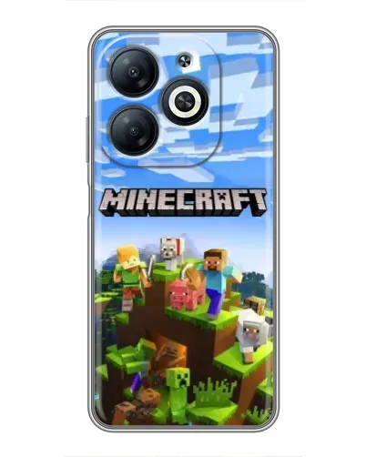 Чехол для Infinix Smart 8 с картинкой «Minecraft классический мир»