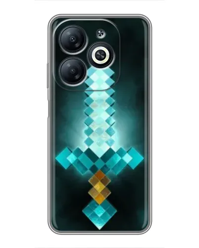 Чехол для Infinix Smart 8 с картинкой «Алмазный меч неон»