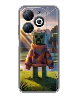 Чехол для Infinix Smart 8 с картинкой «Крипер в свитере»