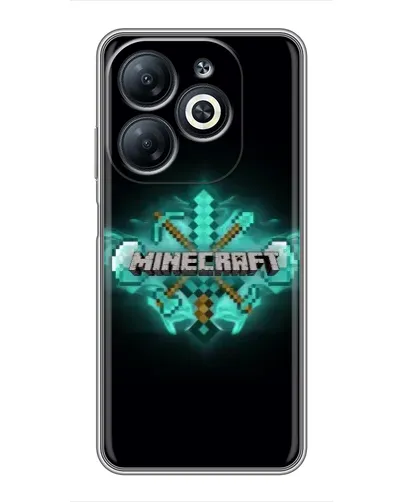Чехол для Infinix Smart 8 с картинкой «Minecraft Diamond лого»