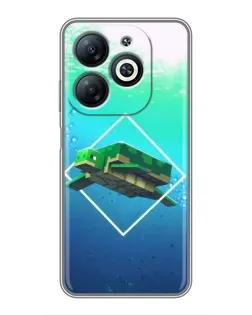 Чехол для Infinix Smart 8 с картинкой «Черепаха Minecraft»