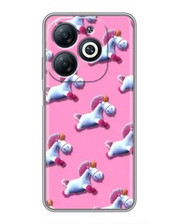 Чехол для Infinix Smart 8 с картинкой «Единороги на розовом»