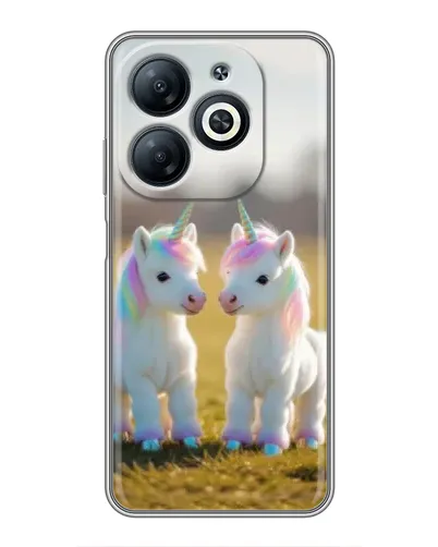 Чехол для Infinix Smart 8 с картинкой «Пара единорогов» Чехол для Infinix Smart 8 с картинкой «Пара единорогов»