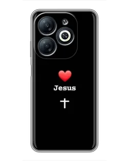 Чехол для Infinix Smart 8 с картинкой «Сердце - Jesus»