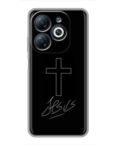 Чехол для Infinix Smart 8 с картинкой «Графический крест Jesus» Чехол для Infinix Smart 8 с картинкой «Графический крест Jesus»