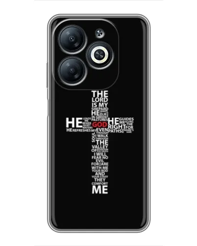 Чехол для Infinix Smart 8 с картинкой «Текстовый крест» Чехол для Infinix Smart 8 с картинкой «Текстовый крест»