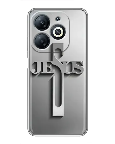 Чехол для Infinix Smart 8 с картинкой «Металлический крест Jesus» Чехол для Infinix Smart 8 с картинкой «Металлический крест Jesus»