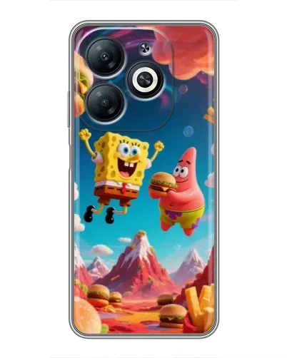 Чехол для Infinix Smart 8 с картинкой «Космический фастфуд»