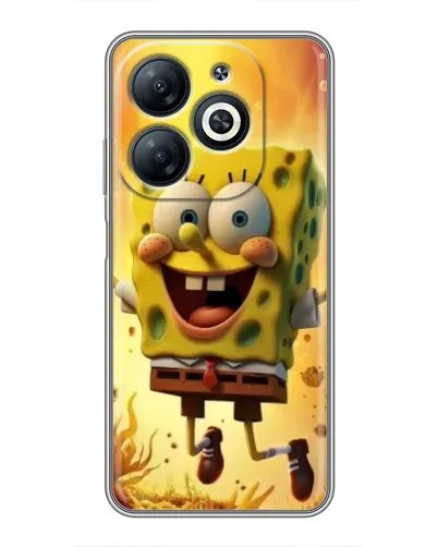Чехол для Infinix Smart 8 с картинкой «Губка Боб прыгает»
