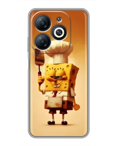 Чехол для Infinix Smart 8 с картинкой «Губка Боб повар»