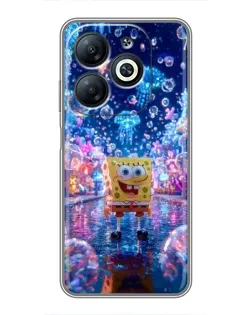 Чехол для Infinix Smart 8 с картинкой «Неоновый океан»