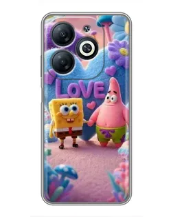 Чехол для Infinix Smart 8 с картинкой «Губка Боб Патрик»